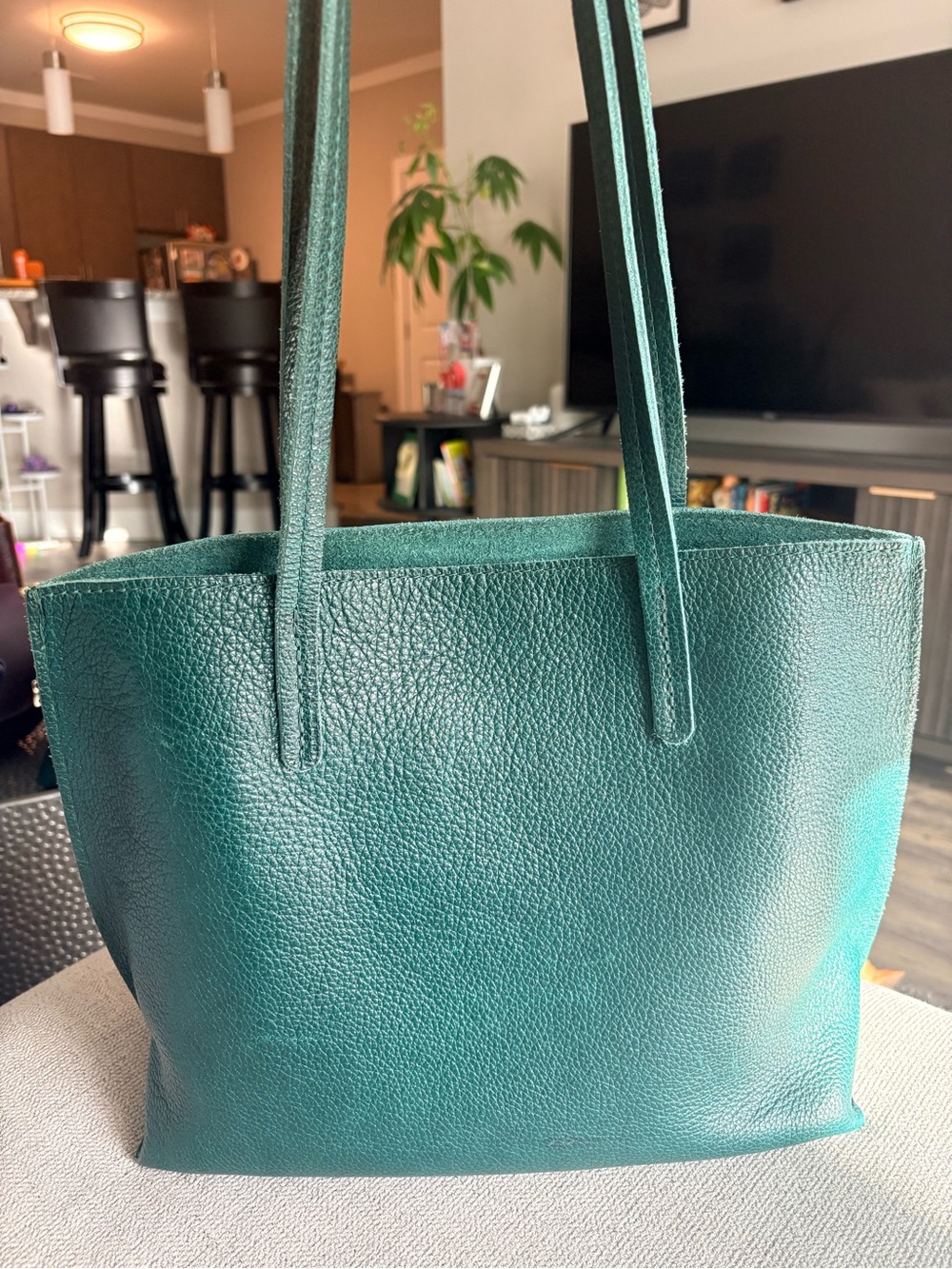 Portland Leather Forest Green Medium August Leather Tote Bag - Women